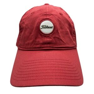 Titleist Red Golf Hat Adjustable Strapback Cap Embroidered Logo